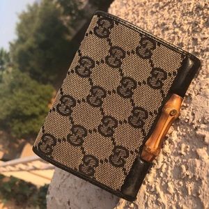 GUCCI BAMBOO GUCCISSIMA CANVAS CARD WALLET